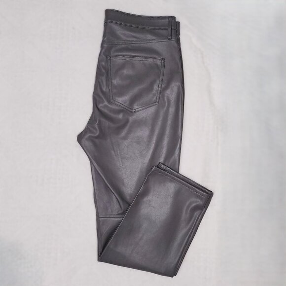 Grey Faux Leather Pants For Ladies - Picture 1 of 11